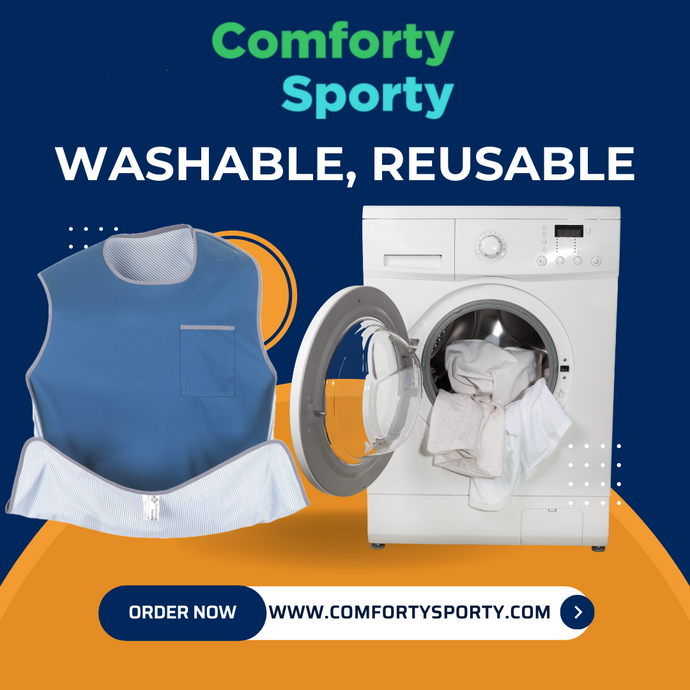comfortysporty adult bib washable, reusable